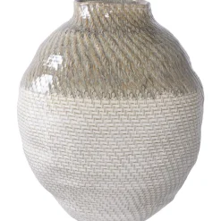 Hot Maljakko Vase, ø26x30.5cm, valkoinen/vihreä Maljakot