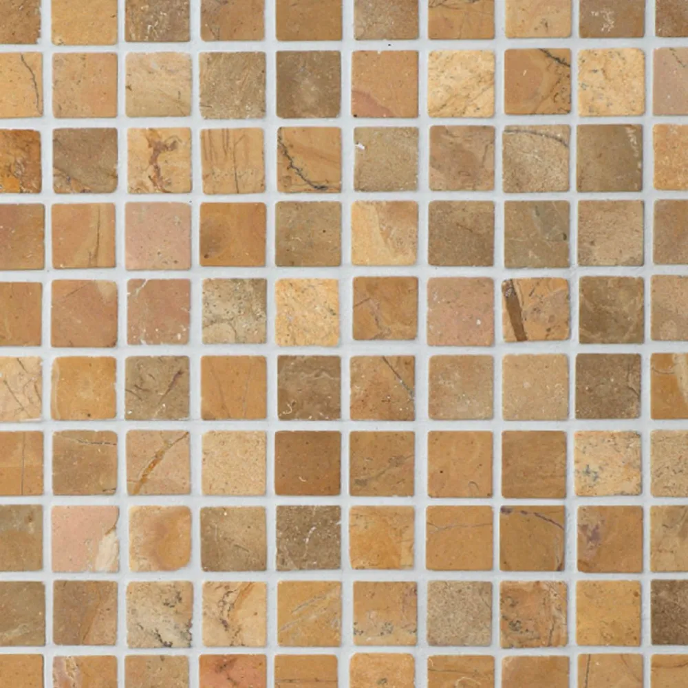 Marmorimosaiikki Square Mustard, verkolla, 30 x 30 mm*Qualitystone Clearance