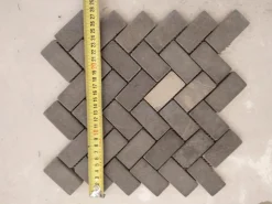 Marmorimosaiikki Herringbone Gray, 30 x 60 mm*Qualitystone Hot