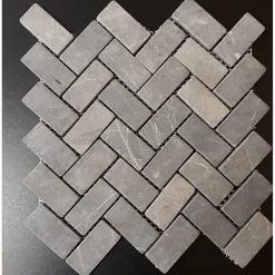 Marmorimosaiikki Herringbone Gray, 30 x 60 mm*Qualitystone Hot