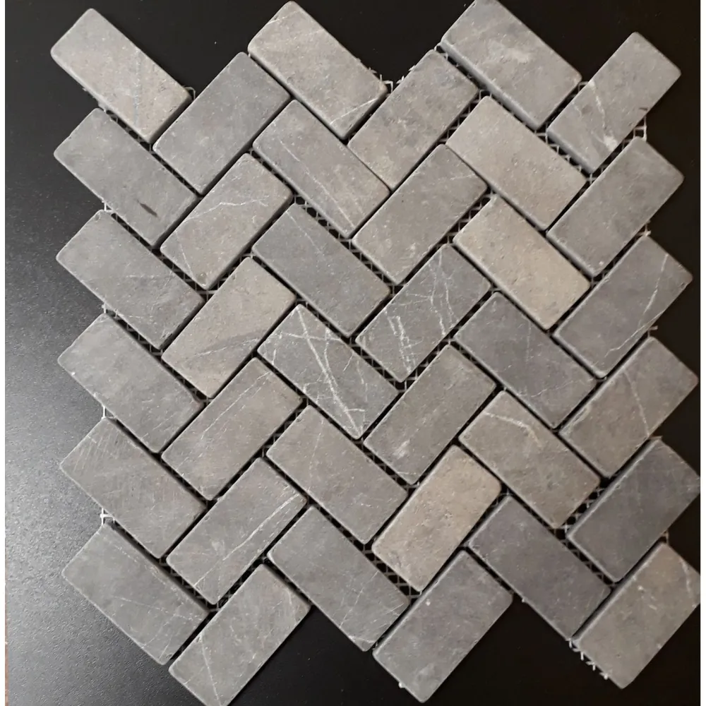 Marmorimosaiikki Herringbone Gray, 30 x 60 mm*Qualitystone Hot