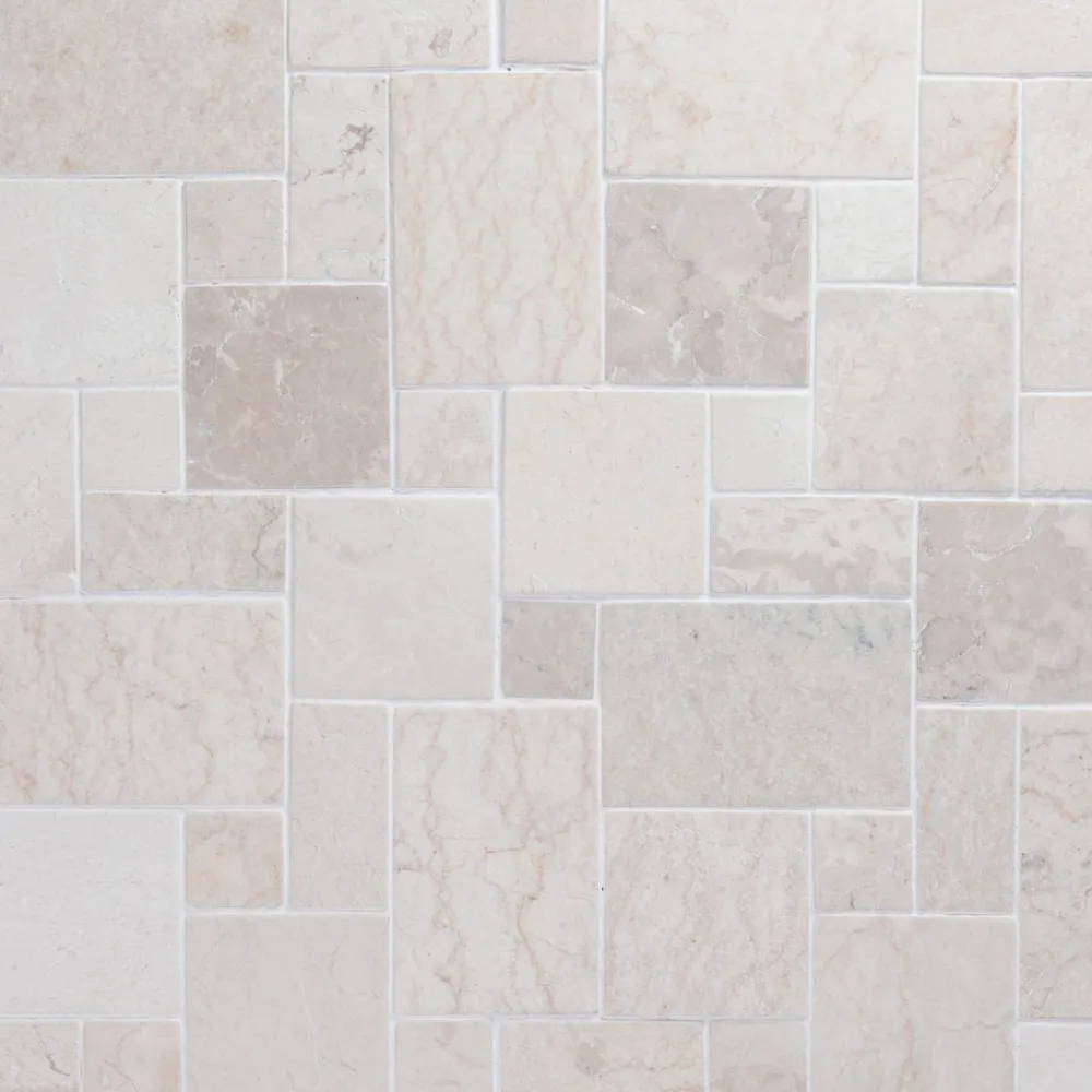 Hot Marmorimosaiikki French Pattern White, verkolla Mosaiikkilaatat