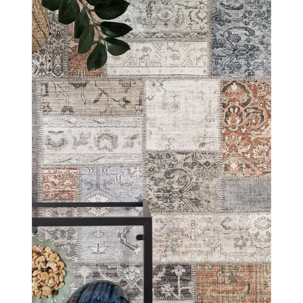Matto Patchwork ruskea monivärinen*Benina New