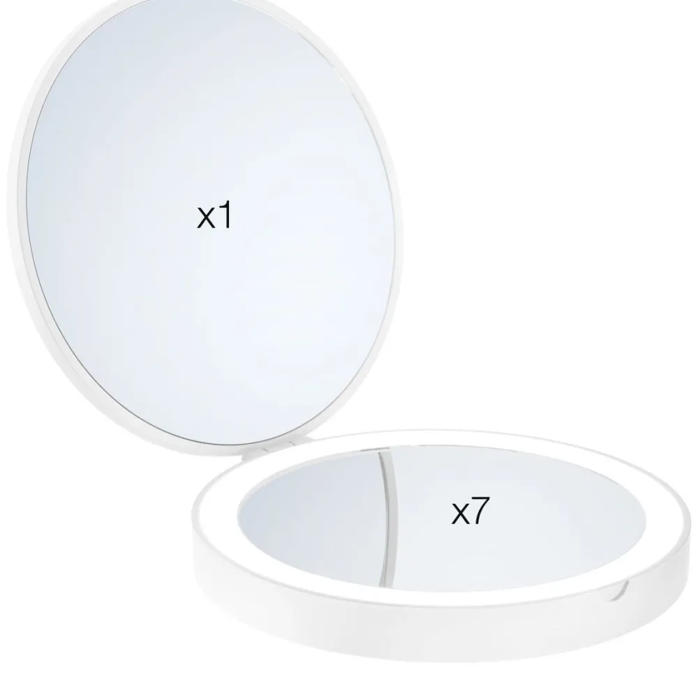 Sale Meikki/matkapeili Outline Ø120 mm akkukäyttöisellä valolla 7-kertainen suurennus mattavalkoinen Kylpyhuonetarvikkeet