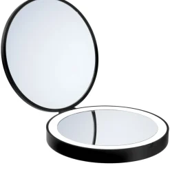 Hot Meikki/matkapeili Outline Ø120 mm akkukäyttöisellä valolla 7-kertainen suurennus mattamusta Kylpyhuonetarvikkeet