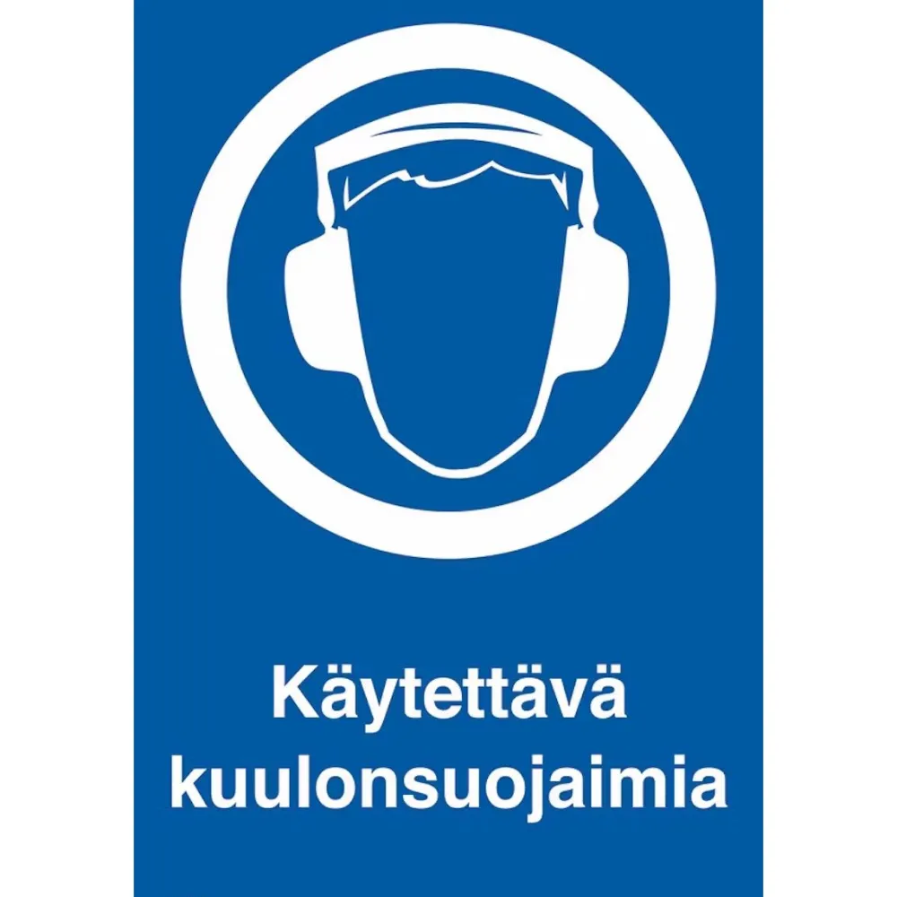 Sale Merkintäkilpi "Käytettävä kuulonsuojaimia", 20x30cm Kyltit Ja Varoitustarrat