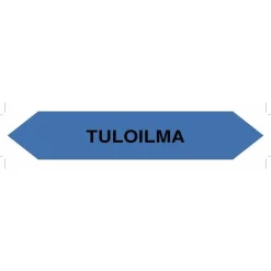 Merkintätarra/putkistotarra "Tuloilma", 16x2.5cm, 5kpl*Suomen Turvakauppa Best