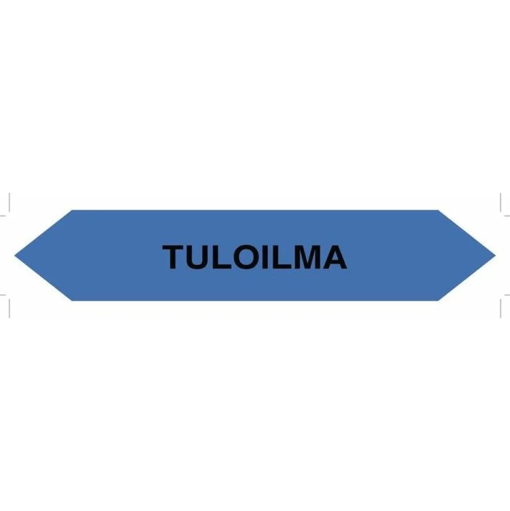 Merkintätarra/putkistotarra "Tuloilma", 16x2.5cm, 5kpl*Suomen Turvakauppa Best