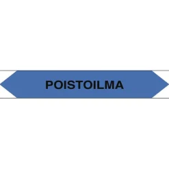 Sale Merkintätarra/putkistotarra "Poistoilma", 16x2.5cm, 5kpl Kyltit Ja Varoitustarrat