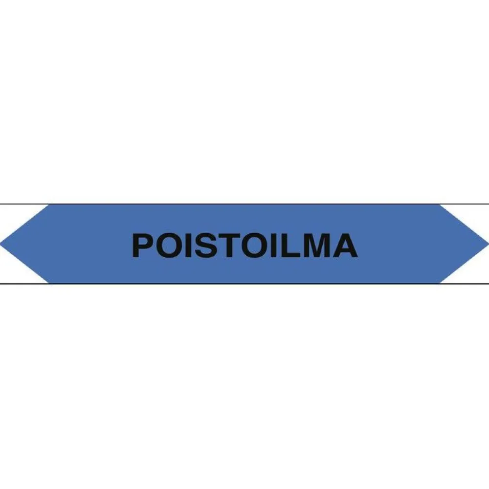 Sale Merkintätarra/putkistotarra "Poistoilma", 16x2.5cm, 5kpl Kyltit Ja Varoitustarrat
