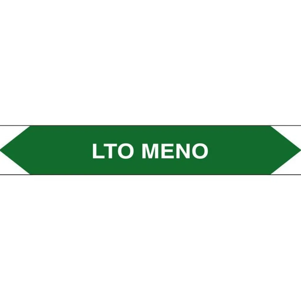 Outlet Merkintätarra/putkistotarra "LTO meno", 16x2.5cm, 5kpl Kyltit Ja Varoitustarrat