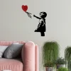 Metallinen seinäkoriste Banksy 13-1, punainen/musta*Linento