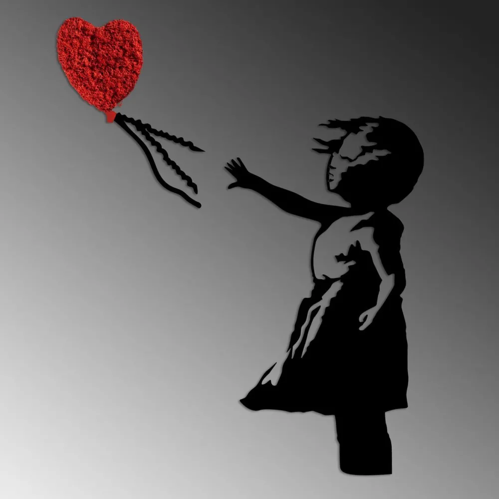 Metallinen seinäkoriste Banksy 13-1, punainen/musta*Linento