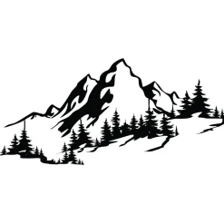 Metallinen seinäkoriste Mountain 3, musta*Linento Sale