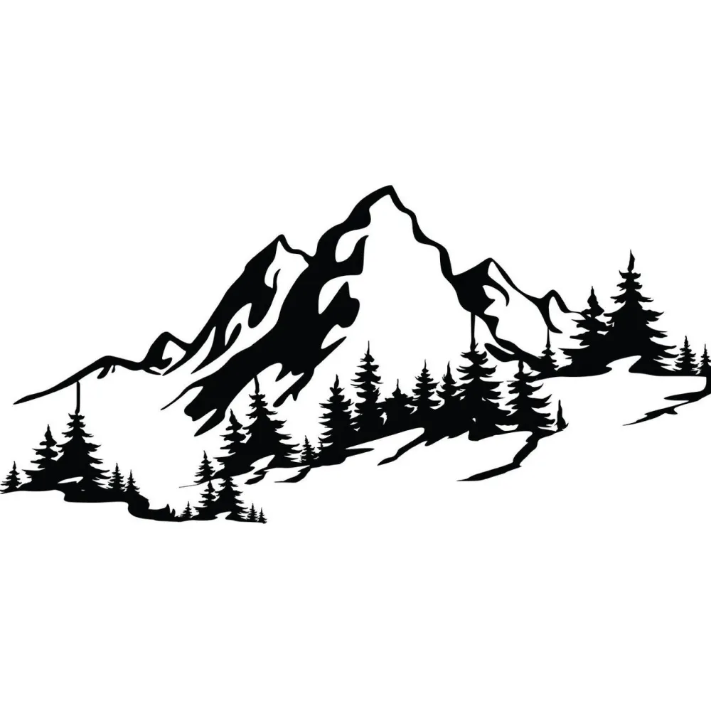 Metallinen seinäkoriste Mountain 3, musta*Linento Sale
