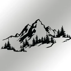 Metallinen seinäkoriste Mountain 3, musta*Linento Sale