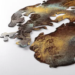 Metallinen seinäkoriste World Map Medium 3, monivärinen*Linento Discount