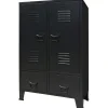 Metallinen vaatekaappi teollinen tyyli 67cm musta*FinePRICE Clearance