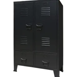 Metallinen vaatekaappi teollinen tyyli 67cm musta*FinePRICE Clearance