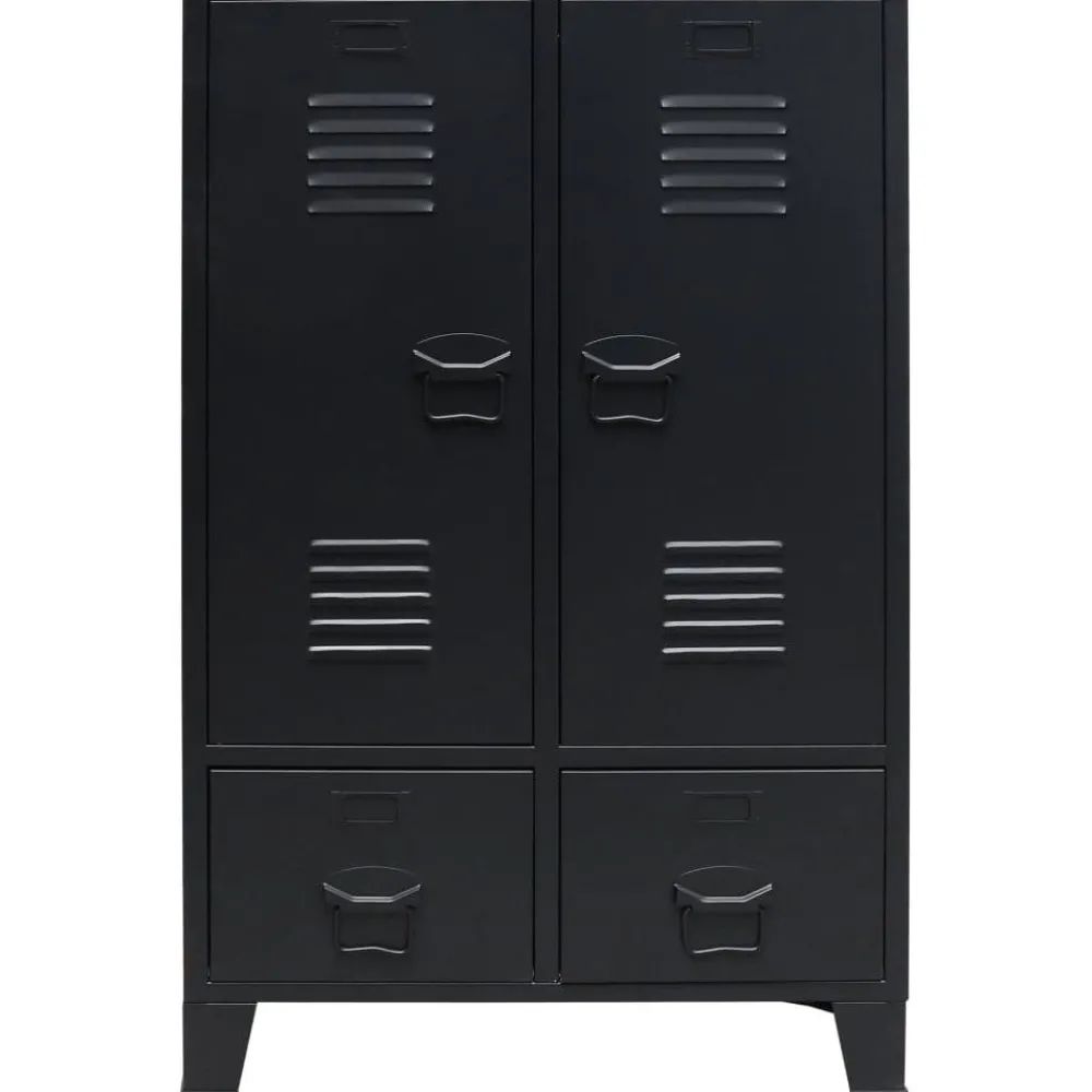 Metallinen vaatekaappi teollinen tyyli 67cm musta*FinePRICE Clearance