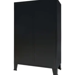Metallinen vaatekaappi teollinen tyyli 67cm musta*FinePRICE Clearance