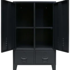 Metallinen vaatekaappi teollinen tyyli 67cm musta*FinePRICE Clearance