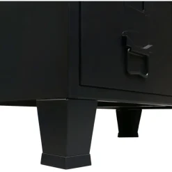 Metallinen vaatekaappi teollinen tyyli 67cm musta*FinePRICE Clearance
