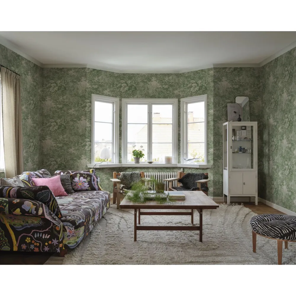Metsätapetti Forest Toile vihreä, mittatilaus, non-woven*Sandberg Sale