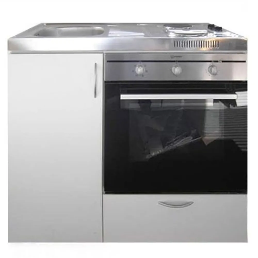 Minikeittiö MKB-100, leveys 100cm, uunilla ja keraamisella liedellä*Limatec Discount