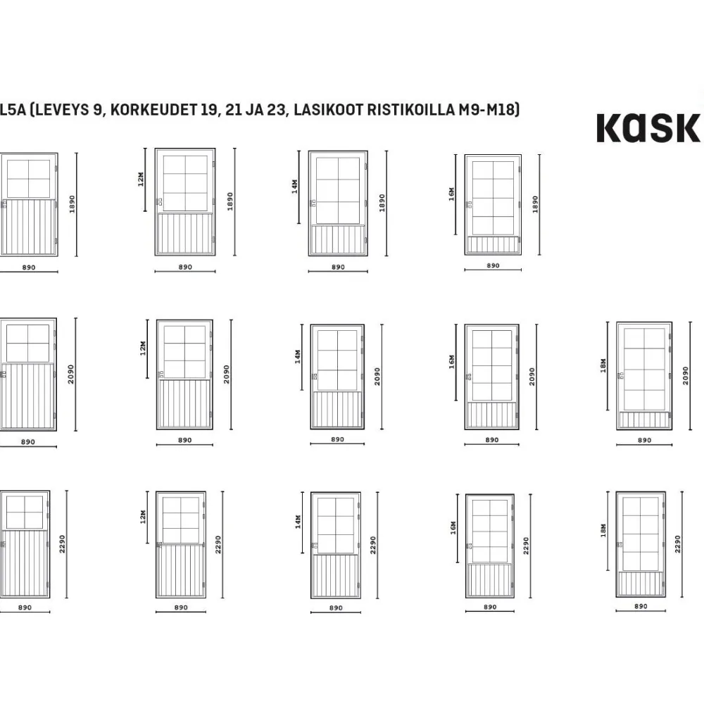 Mökkiovi ML5A M14 mittatilausovi*Kaskipuu Online