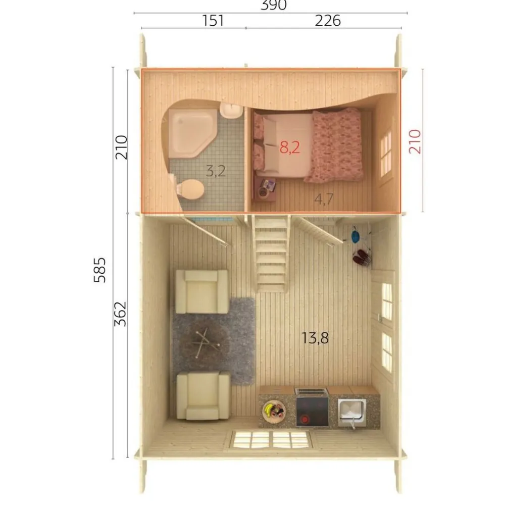 Mökki Sandra 29,9 m²*Palmako Discount