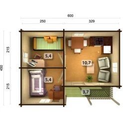 Sale Mökki Sandra 21,5+3,7 m² Kesämökit
