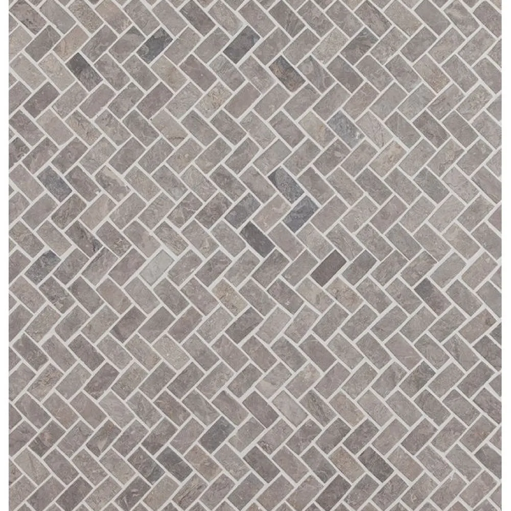 Mosaiikkilaatta Herringbone Light Grey Mini, 20x40mm*Qualitystone Sale