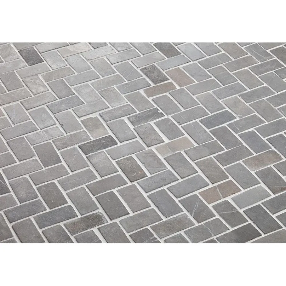 Mosaiikkilaatta Herringbone Grey Mini, 20x40mm*Qualitystone Outlet