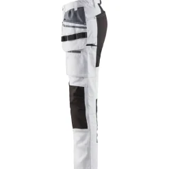 Outlet Naisten housut 7910 Stretch valkoinen/musta Työhousut