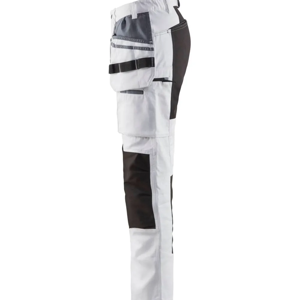 Outlet Naisten housut 7910 Stretch valkoinen/musta Työhousut