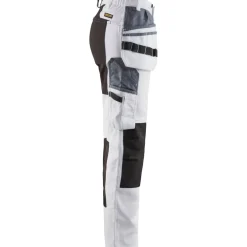 Outlet Naisten housut 7910 Stretch valkoinen/musta Työhousut