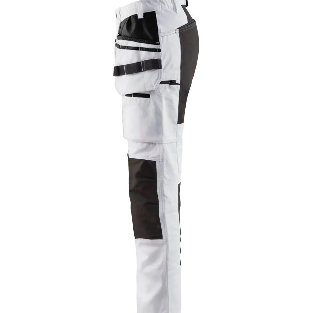 Outlet Naisten housut 7910 Stretch valkoinen/musta Työhousut