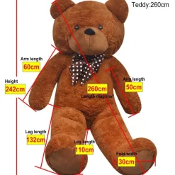 Nalle pehmolelu Ruskea 260 cm*FinePRICE Discount
