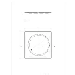 Neliökansi RST Modern säädettävällä teräskehyksellä 197x197 mm*Vieser New