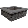 Nuotiopaikka Lakka Loimu + kansi, 1200x1200x420mm, musta*Lakka Rakennustuotteet Discount