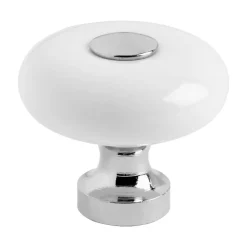 Outlet Nuppivedin SP 5 Ø 30x27 mm valkoinen posliini + kromi Vetimet, Nupit Ja Kalustehelat