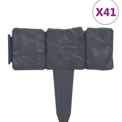 Nurmikkoaita kivet 41 kpl muovi 10 m*FinePRICE Outlet