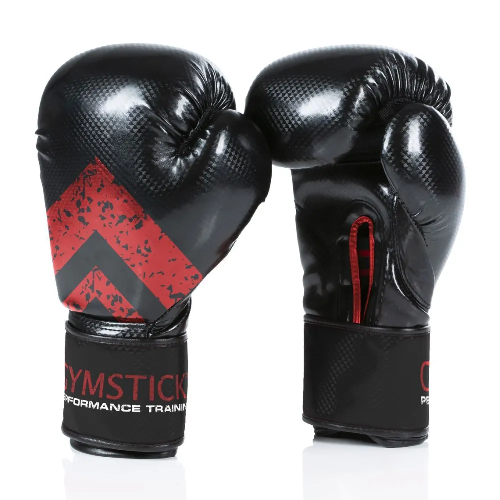 Nyrkkeilyhanskat 14 oz tarrakiinnitys musta/punainen*Gymstick Sale
