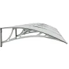 Ovikatos harmaa ja läpinäkyvä 350x80 cm polykarbonaatti*FinePRICE Outlet