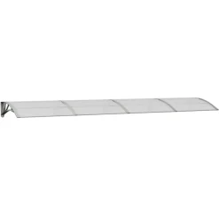 Ovikatos harmaa ja läpinäkyvä 350x80 cm polykarbonaatti*FinePRICE Outlet