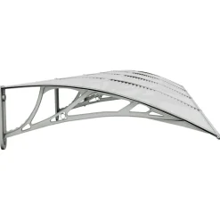 Ovikatos harmaa ja läpinäkyvä 400x80 cm polykarbonaatti*FinePRICE New