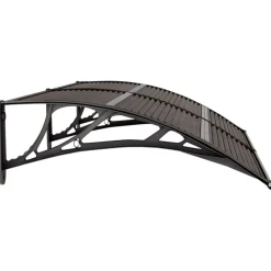 New Ovikatos ja läpinäkyvä 150x80 cm polykarbonaatti musta Ulko-Ovet|Ovikatokset