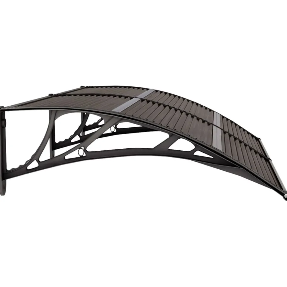 New Ovikatos ja läpinäkyvä 150x80 cm polykarbonaatti musta Ulko-Ovet|Ovikatokset