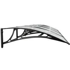Ovikatos ja läpinäkyvä 350x80 cm polykarbonaatti musta*FinePRICE